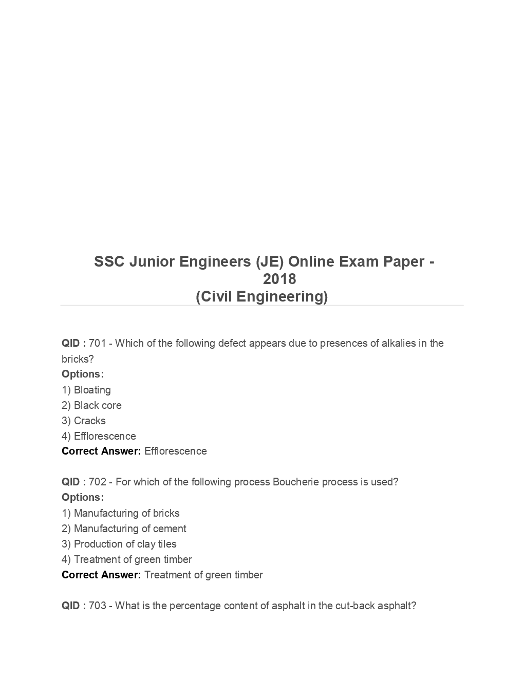 SSC Junior Engineer Civil Engineering 2018 Paper-3 - Page 2