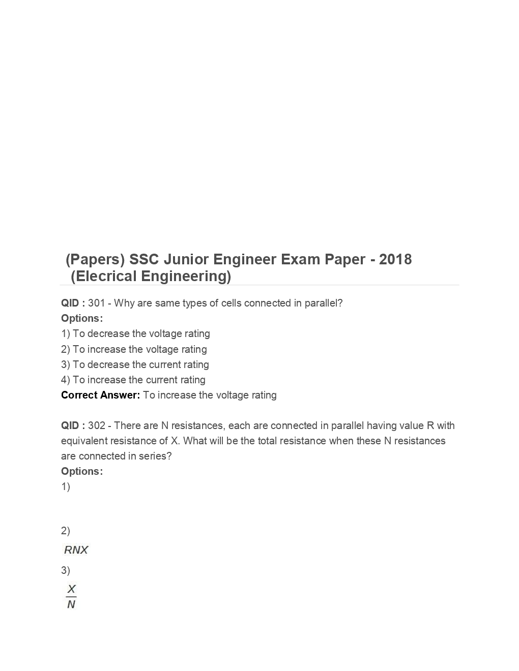 SSC Junior Engineer Electrical Engineering 2018 Paper-2 - Page 2