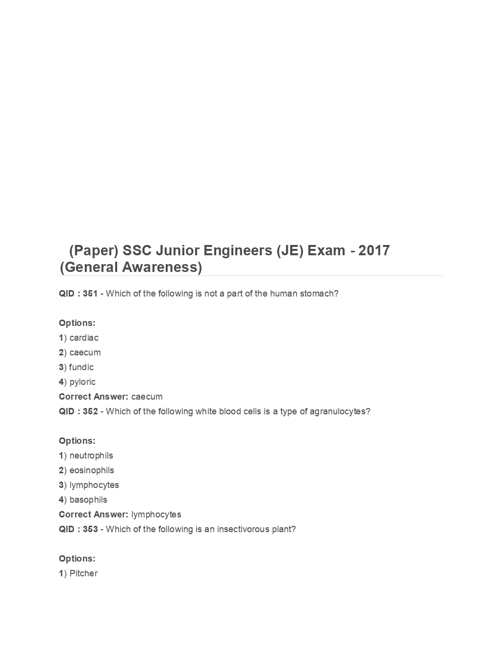 SSC Junior Engineer General Awareness Engineering 2017 Paper-2 - Page 2