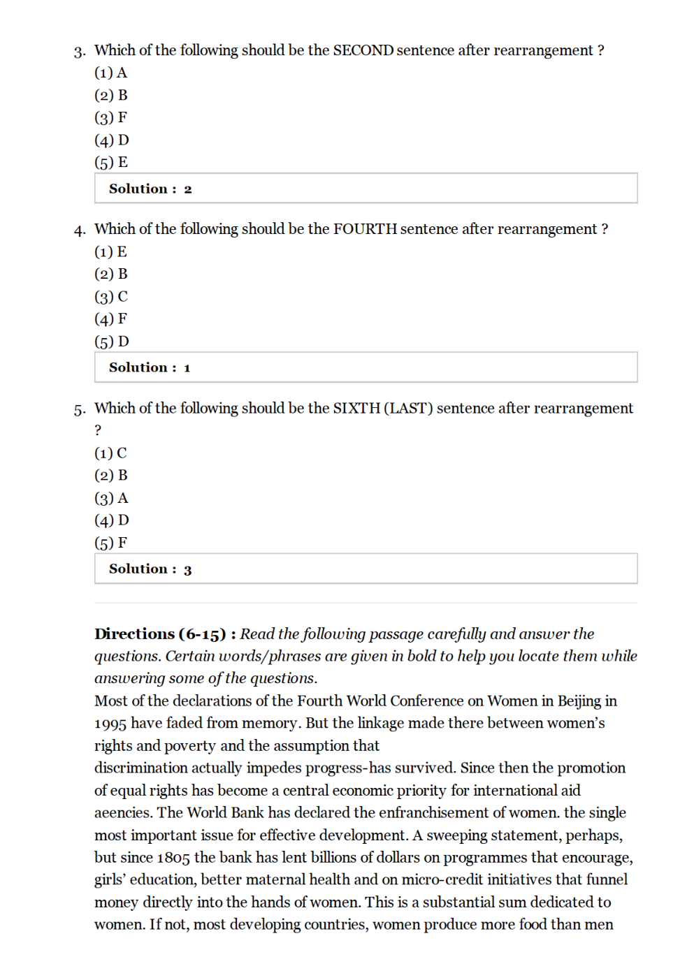 SBI PO Pre Previous Year Paper With Answer 2016 - Page 3