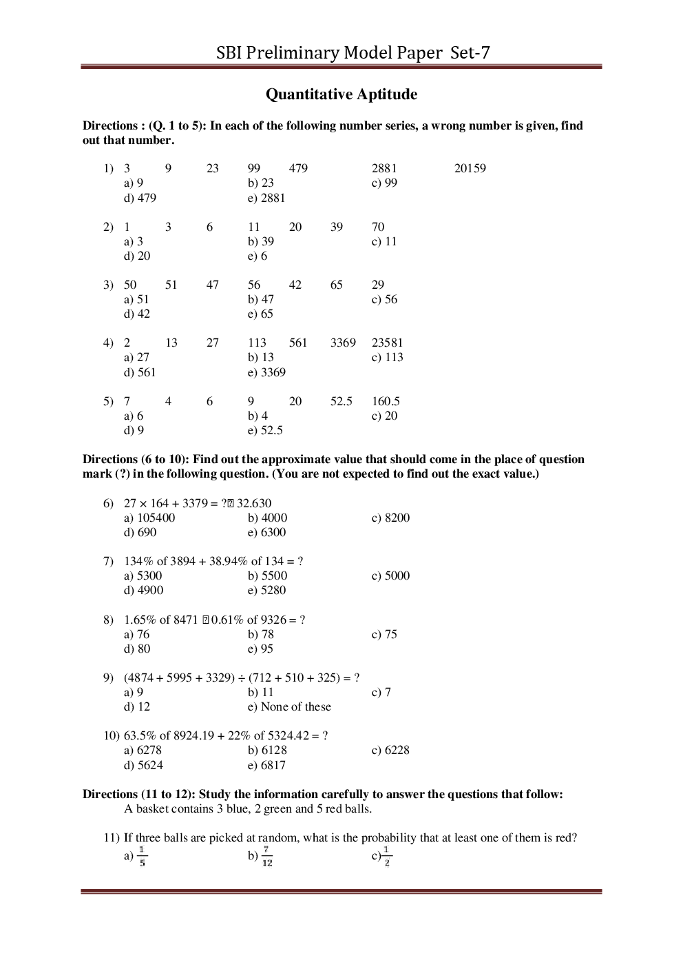 SBI PO Pre Model Paper With Answer Set-7 - Page 2