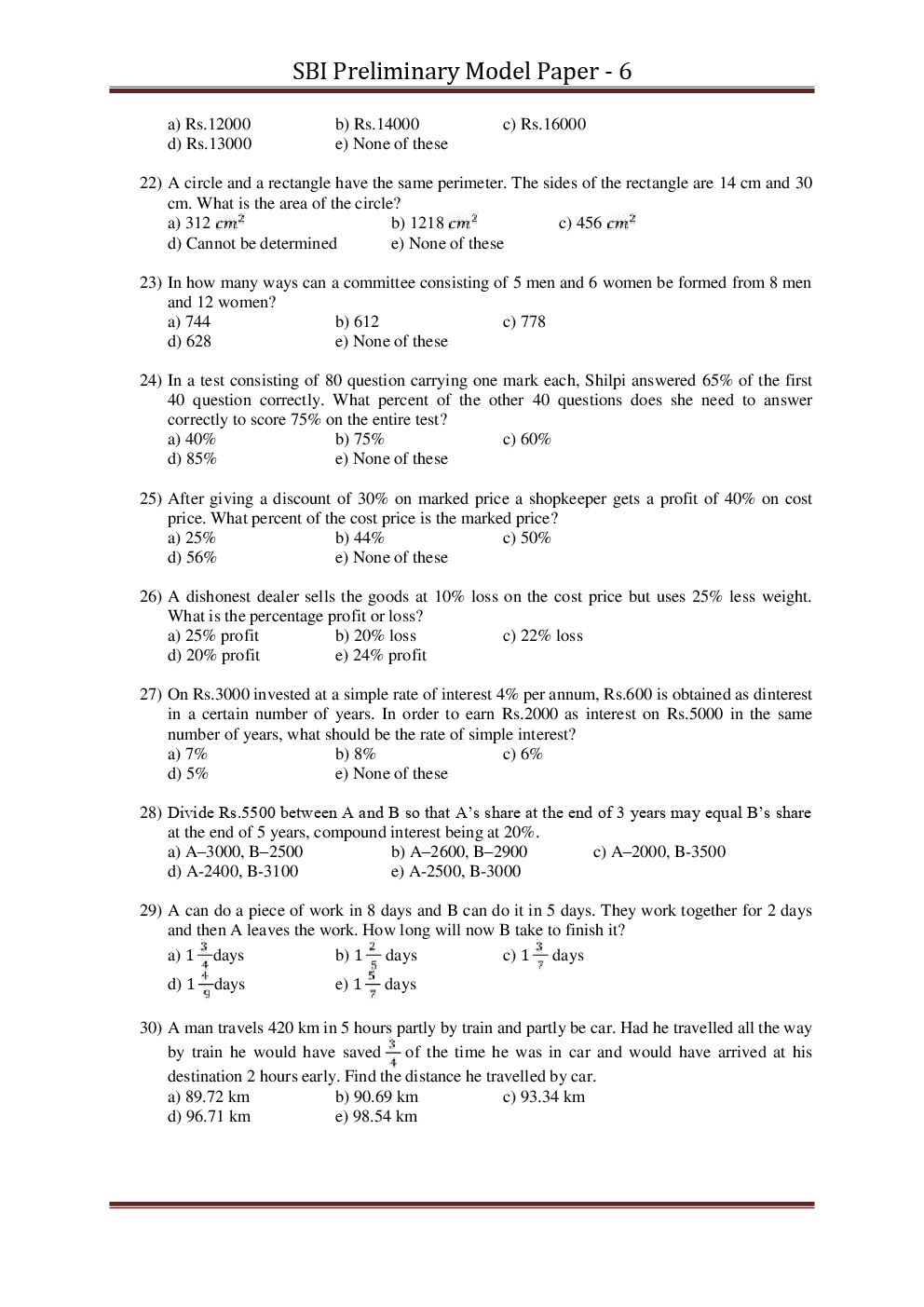 SBI PO Pre Model Paper With Answer Set-7 - Page 4