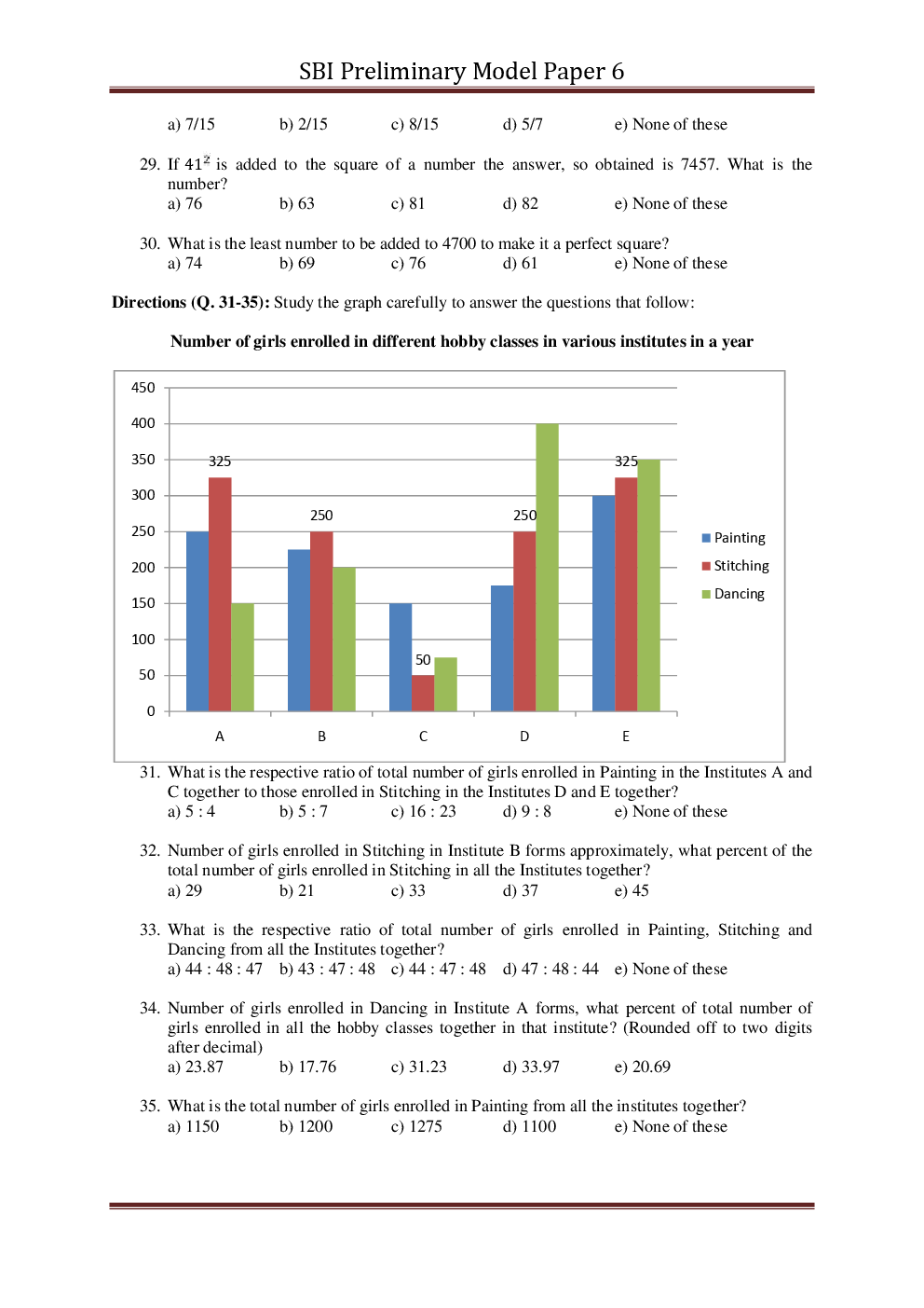 SBI PO Pre Model Paper With Answer Set-6 - Page 4