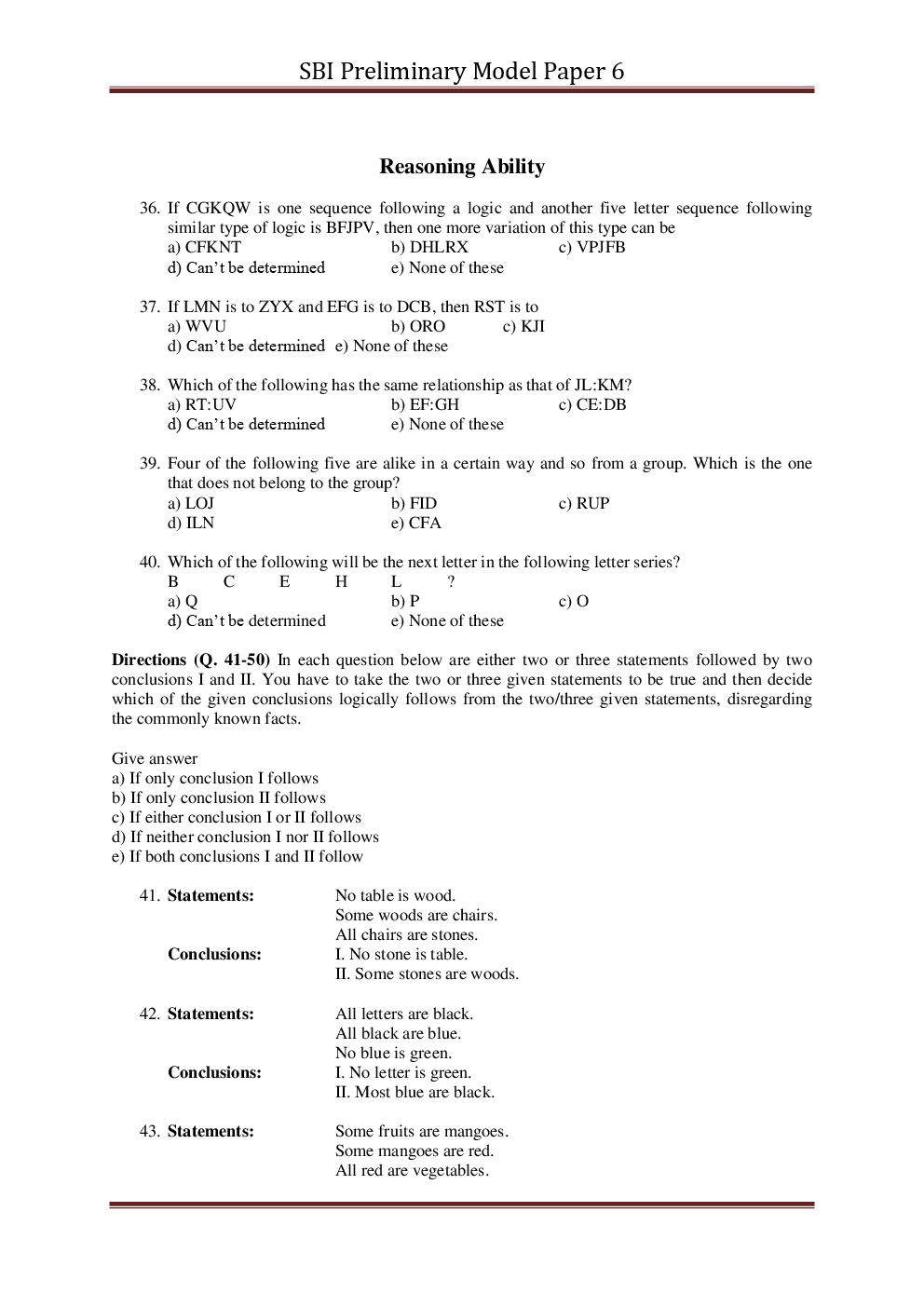 SBI PO Pre Model Paper With Answer Set-6 - Page 5