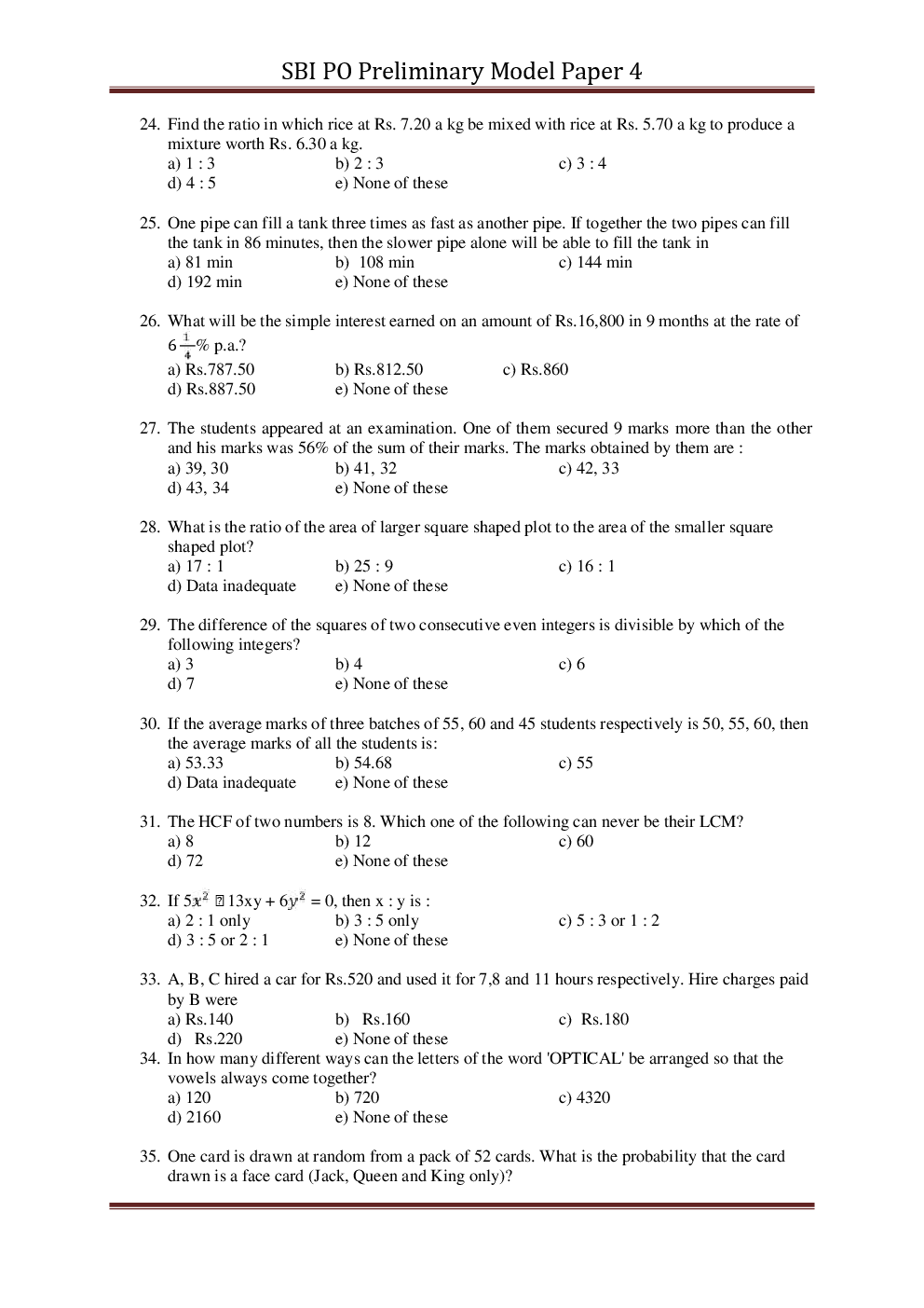 SBI PO Pre Model Paper With Answer Set-4 - Page 5