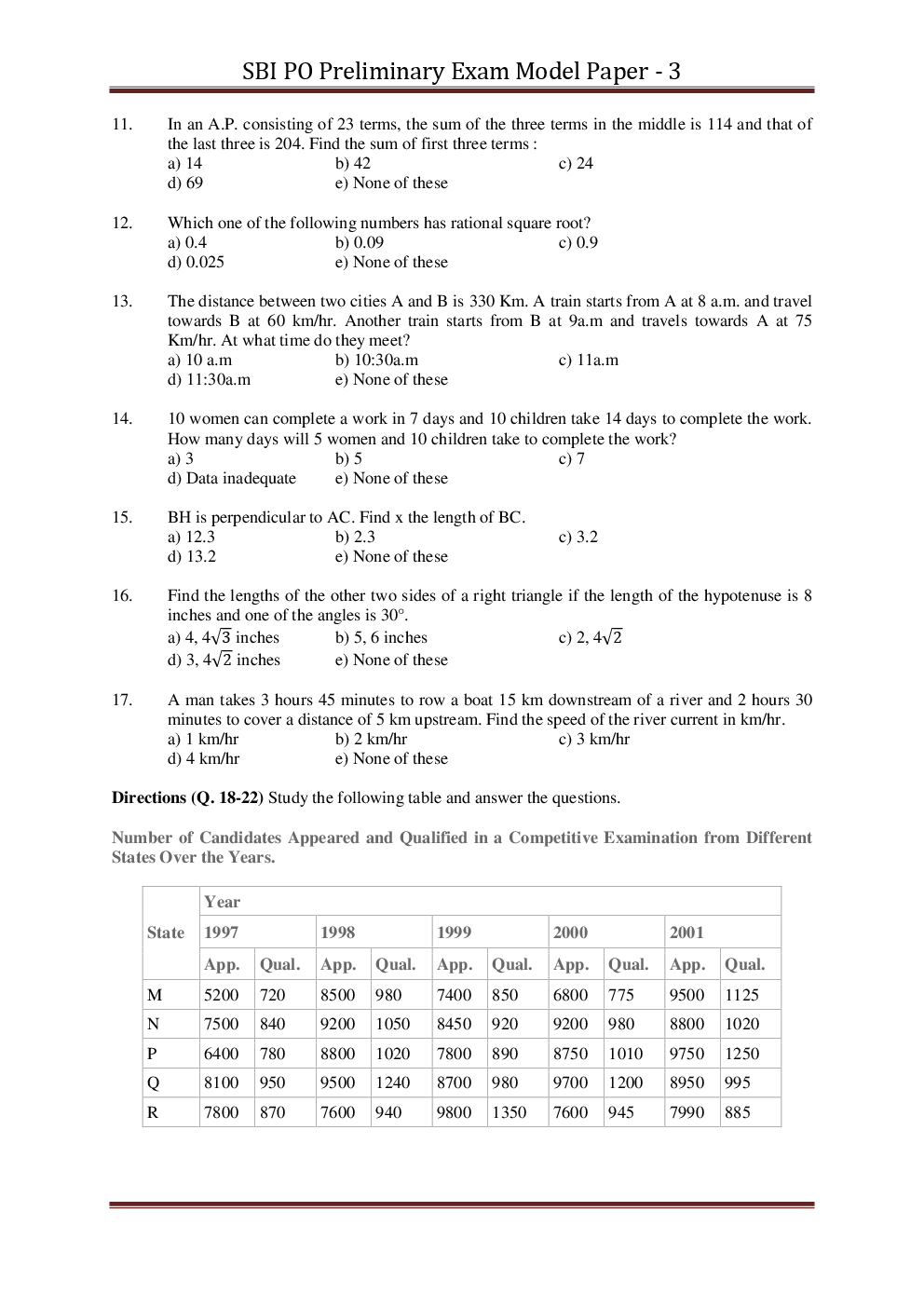 SBI PO Pre Model Paper With Answer Set-3 - Page 3