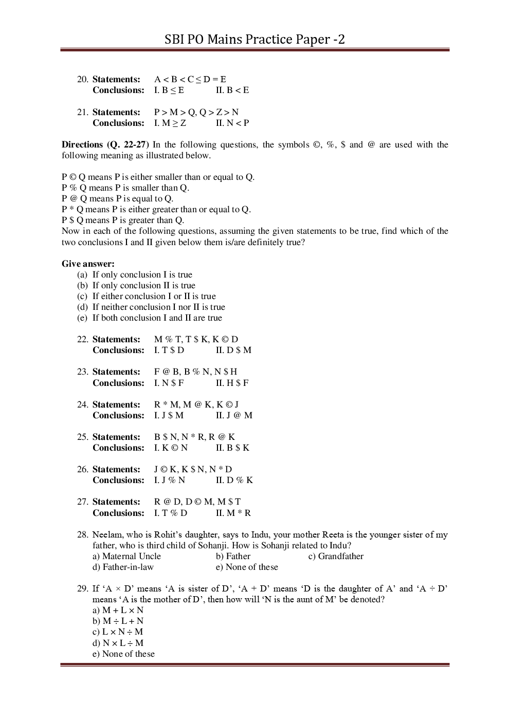 SBI PO Mains Practice Paper Wish Answer Set-2 - Page 4