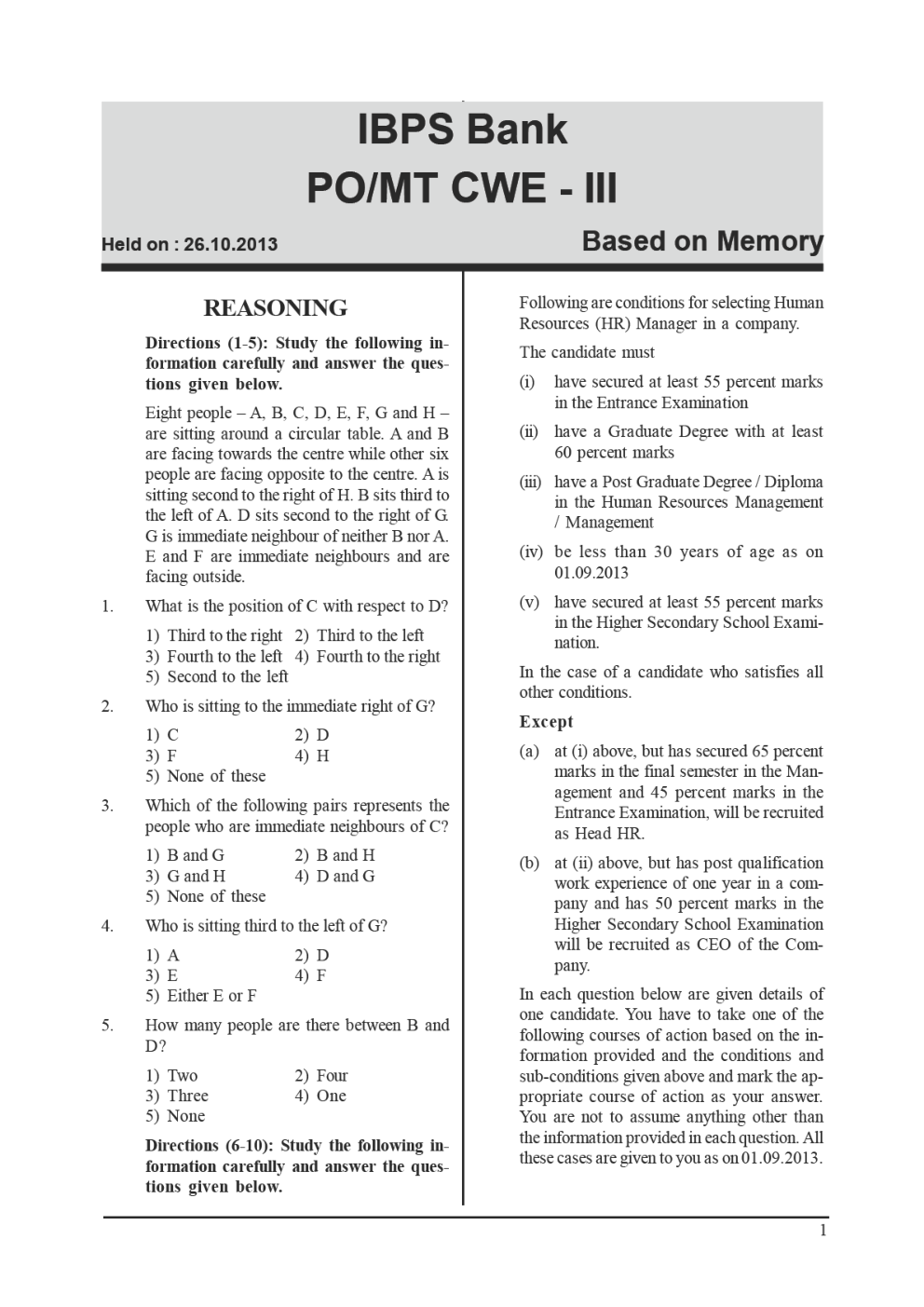 IBPS PO Previous Year Paper With Answer 2013 - Page 2