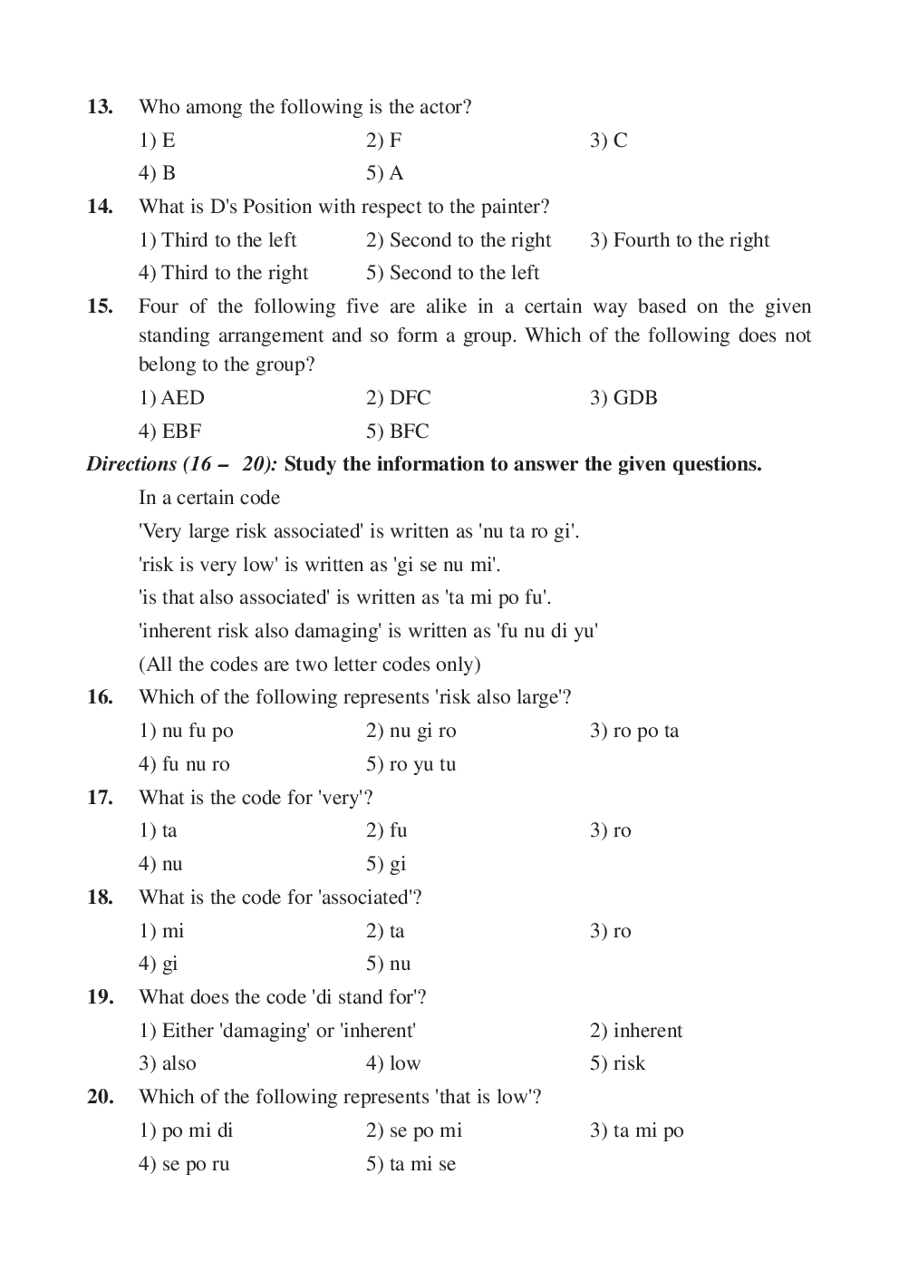 IBPS Clerk Previous Year Paper With Answer Paper-2 2013 - Page 4