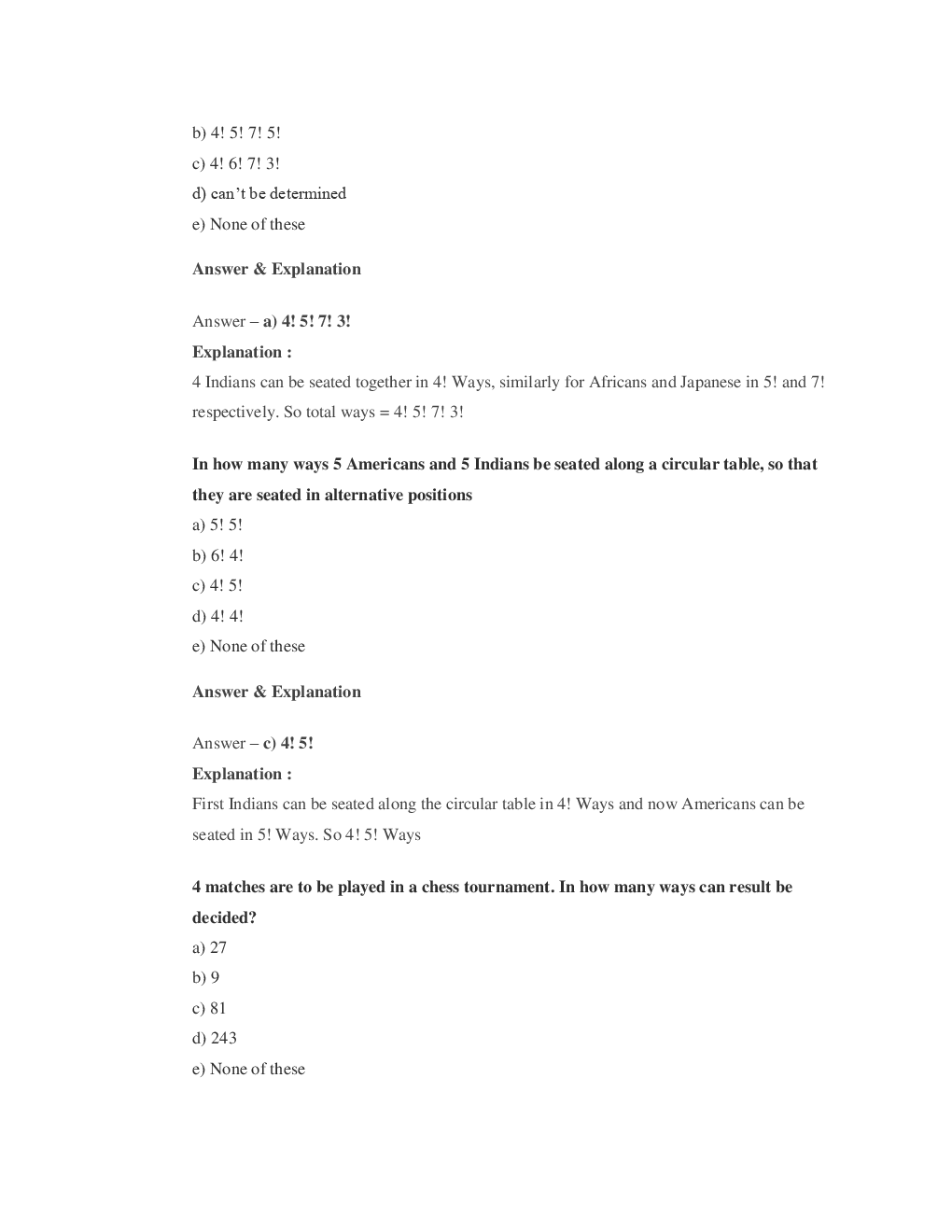 MCQs Quantitative Aptitude (Permutation Combination) With Solutions For LIC Exam - Page 5