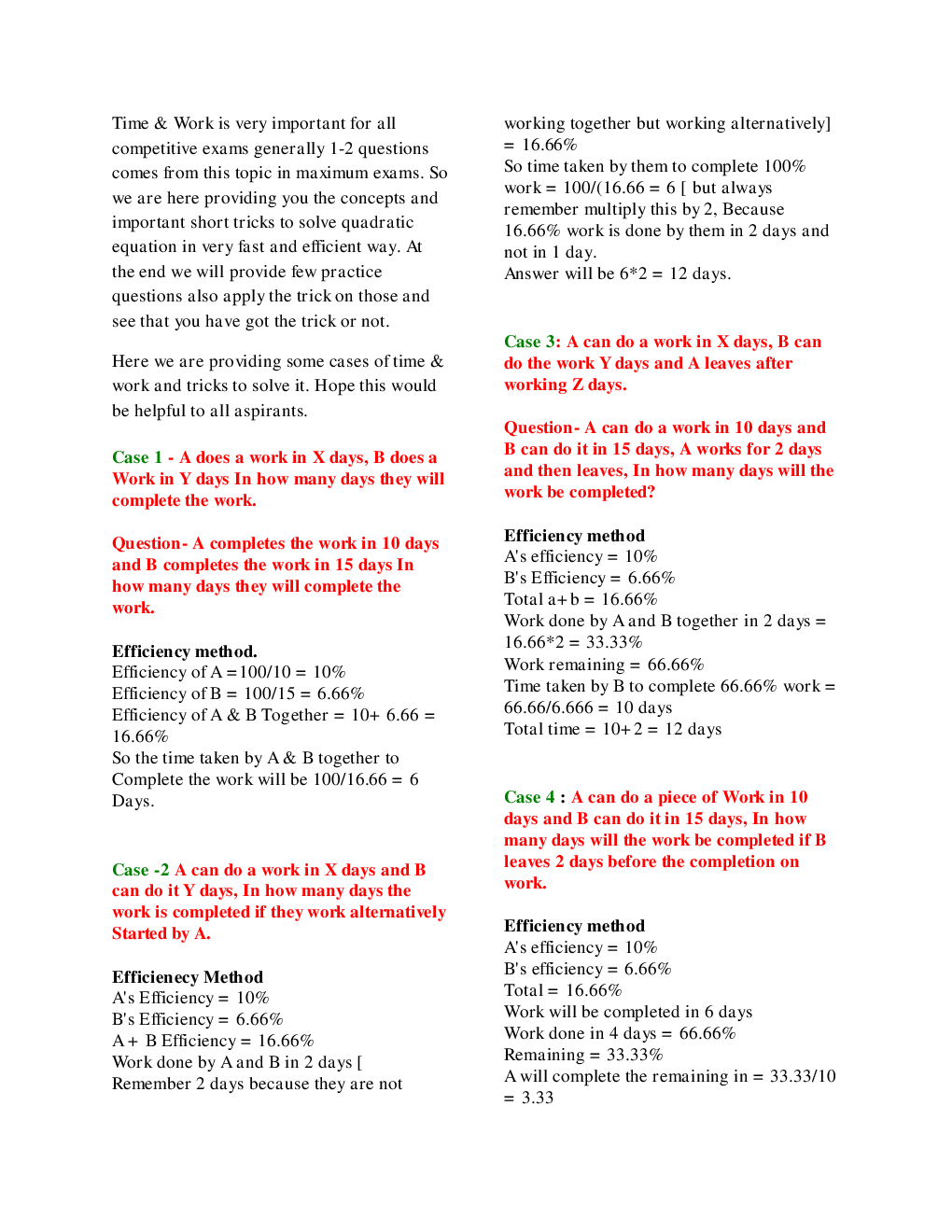 MCQs Quantitative Aptitude (Time & Work) With Solutions For LIC Exam - Page 3