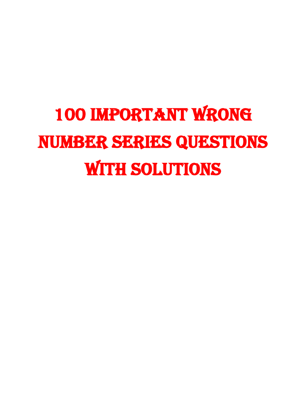 MCQs Quantitative Aptitude (Wrong Number Series) With Solutions For LIC Exam - Page 2