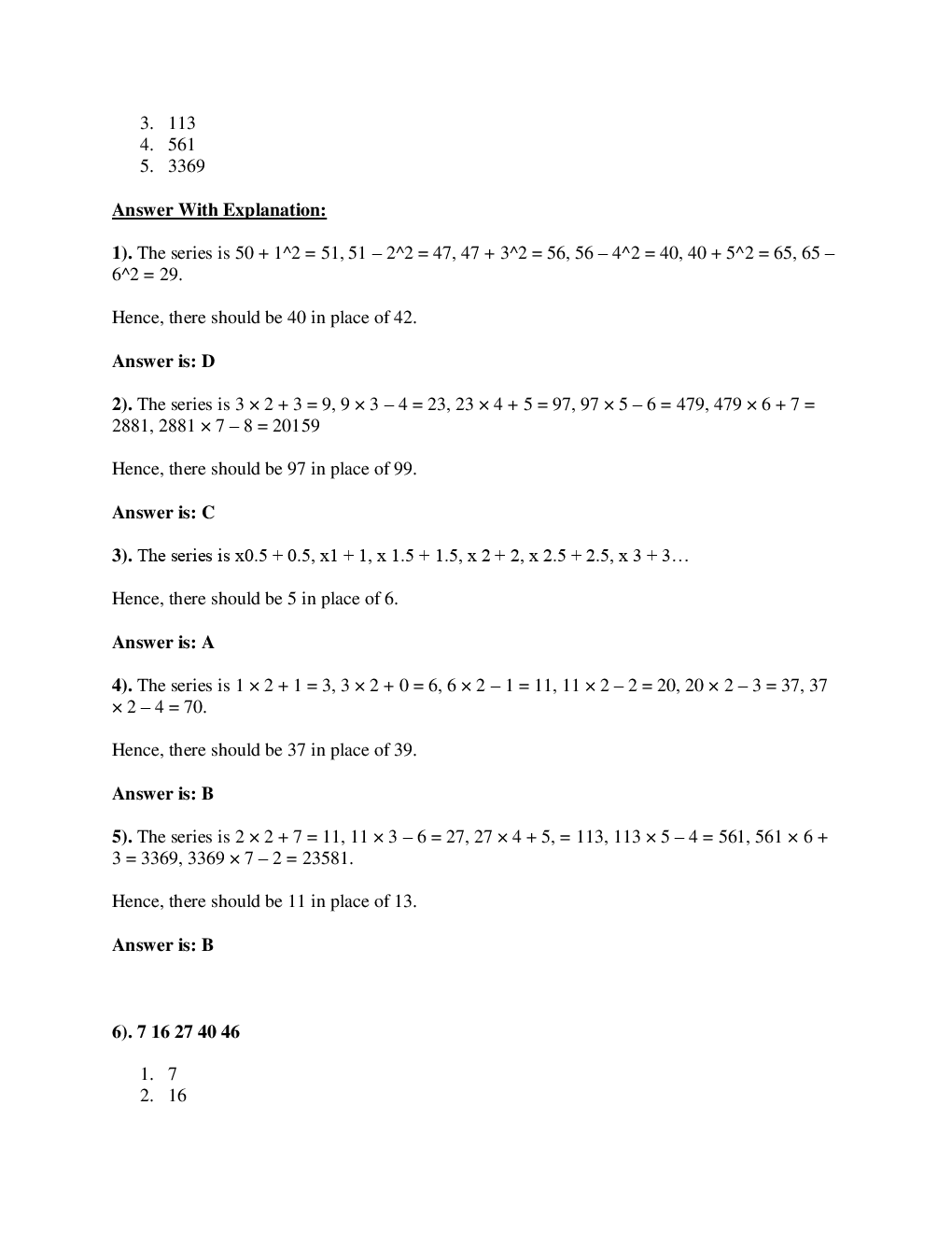 MCQs Quantitative Aptitude (Wrong Number Series) With Solutions For LIC Exam - Page 4