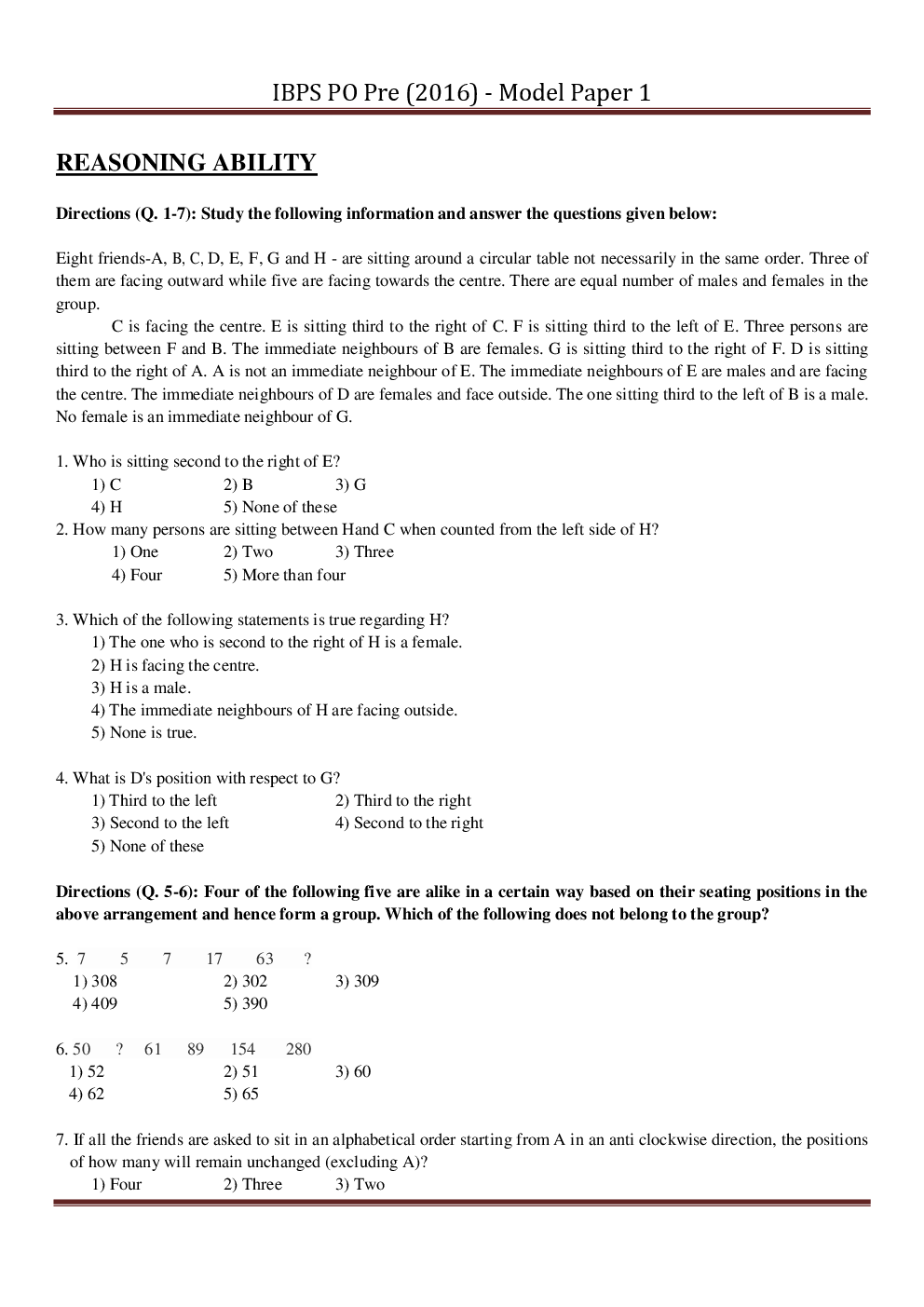 IBPS PO Pre Model Paper With Answer Paper-1 2016 - Page 2