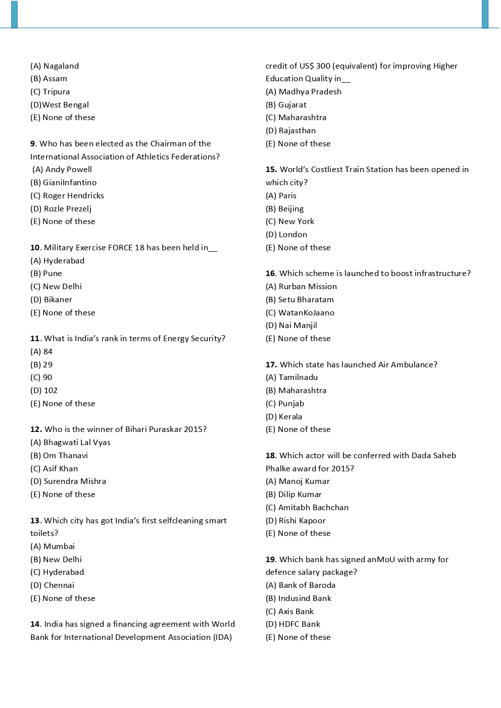 SBI Clerk Mains Model Paper-1 - Page 3
