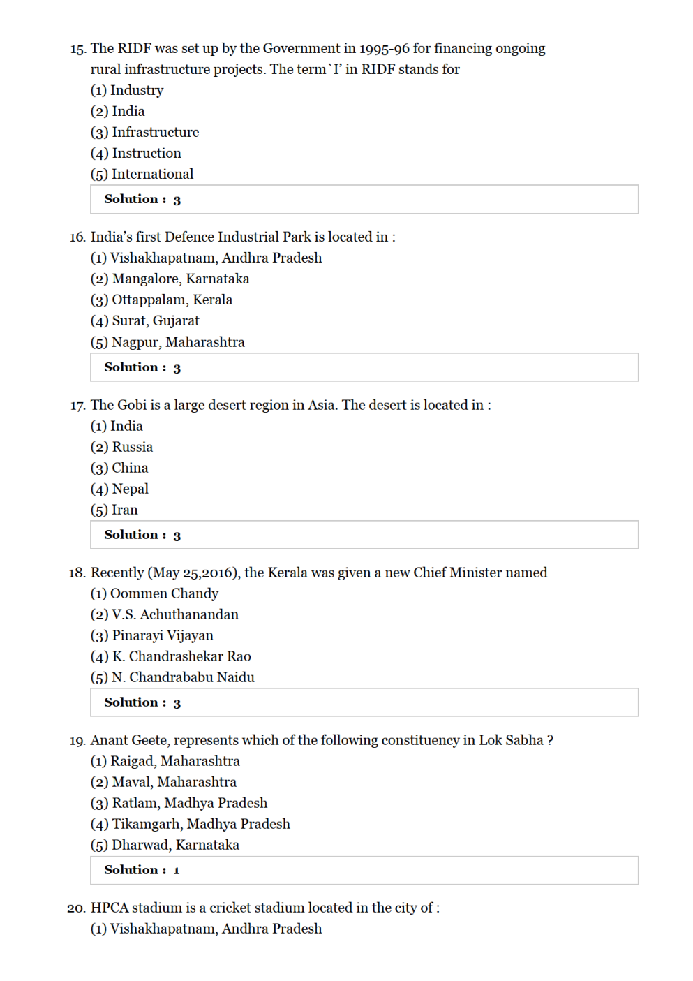 SBI Clerk Mains Previous Year Paper With Answer 2016 - Page 5
