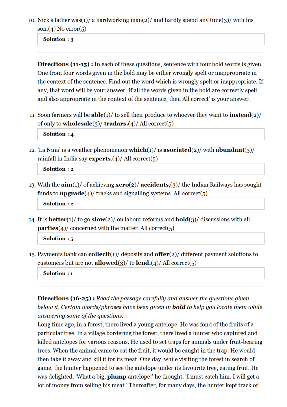 SBI Clerk Pre Previous Year Paper With Answer 2016 - Page 4