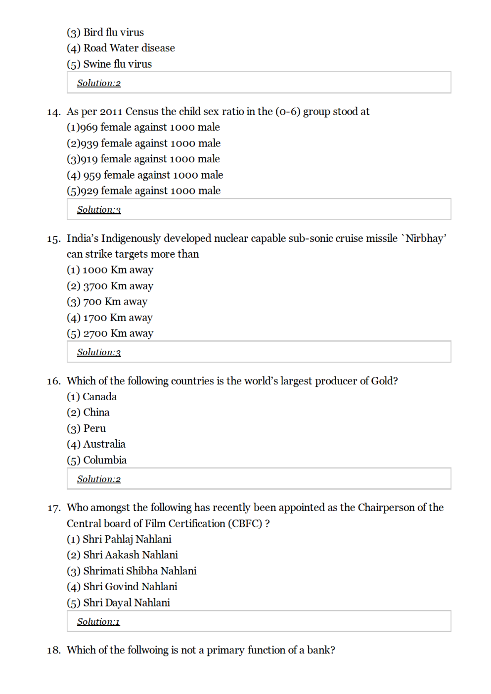 SBI Clerk Previous Year Paper With Answer Paper-1 2015 - Page 5