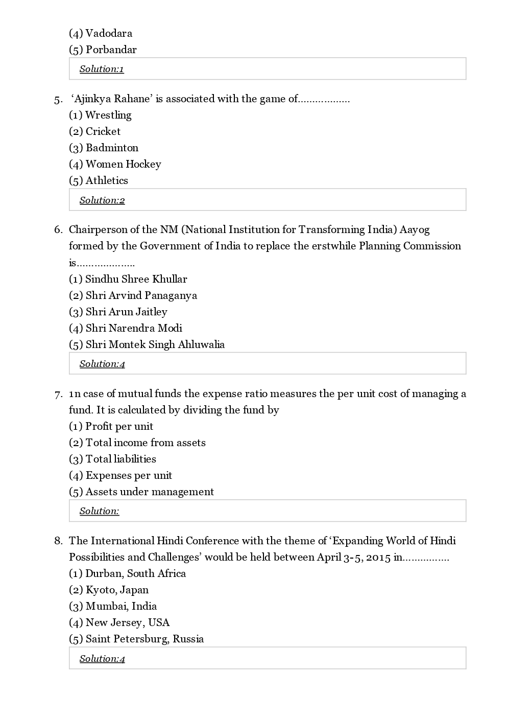 SBI Clerk Previous Year Paper With Answer Paper-2 2015 - Page 3