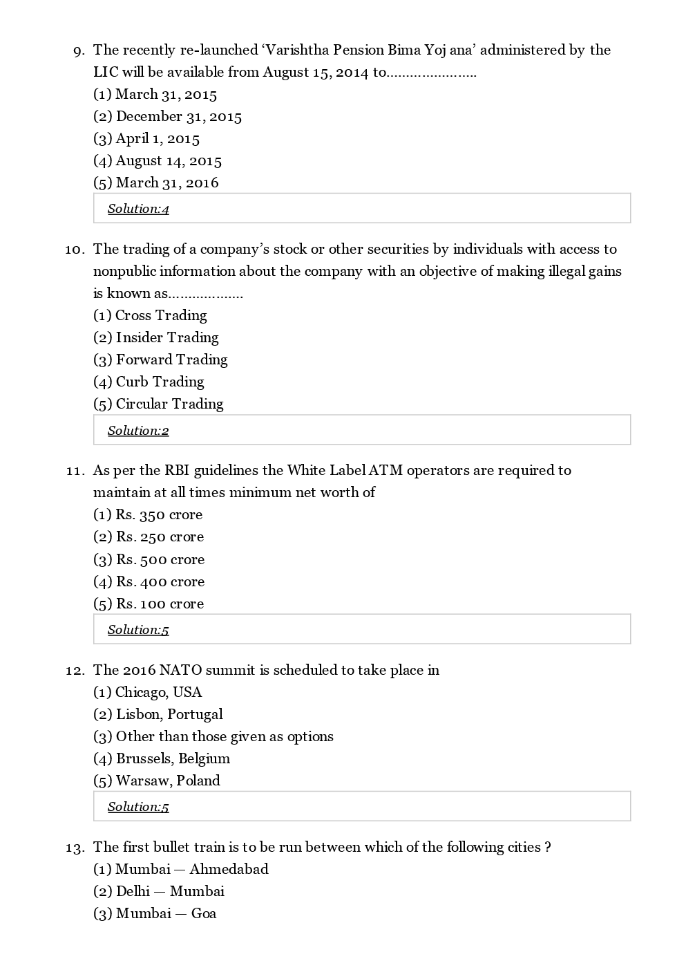 SBI Clerk Previous Year Paper With Answer Paper-2 2015 - Page 4