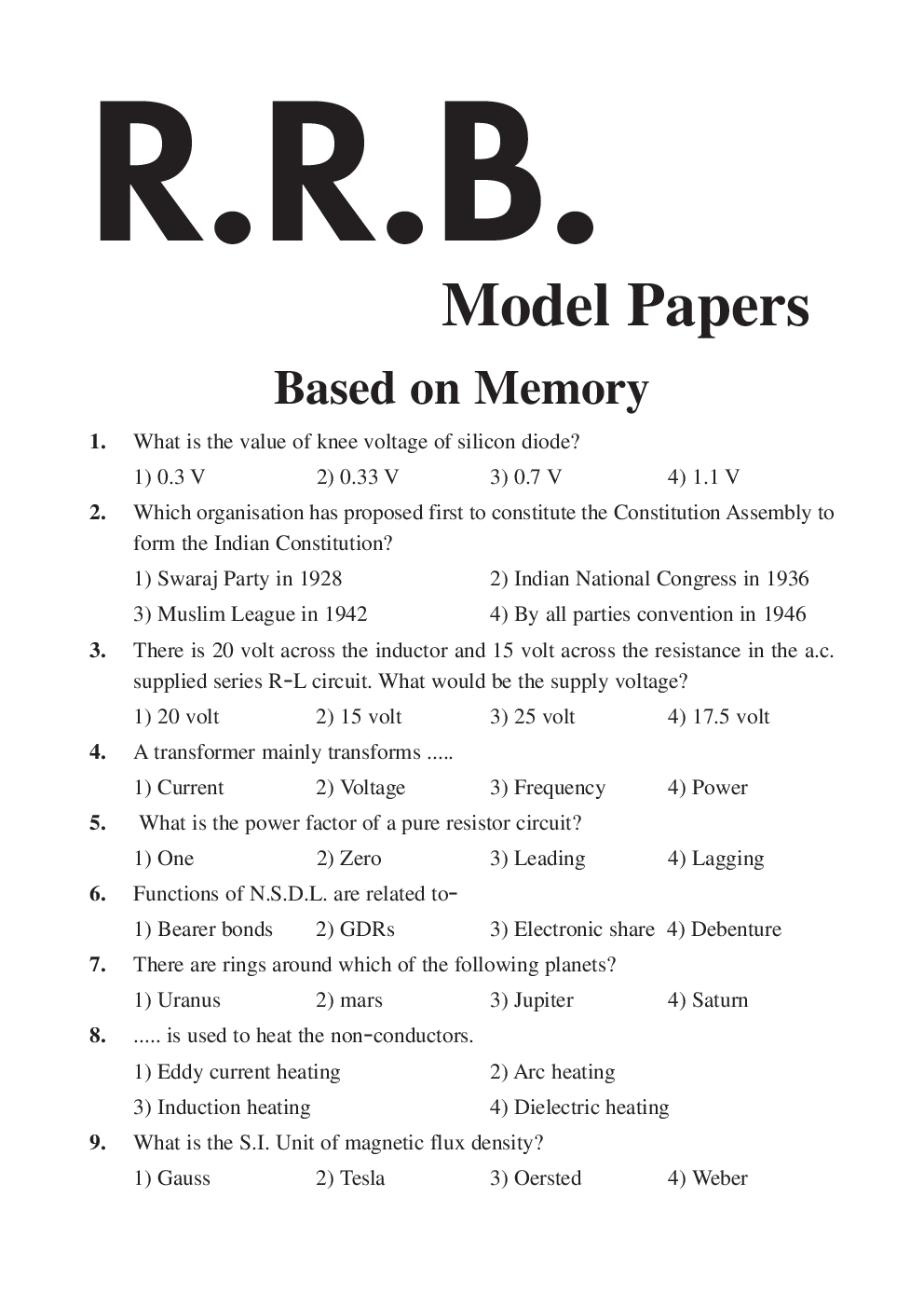 RRB Model Paper With Answer Paper-2 - Page 2