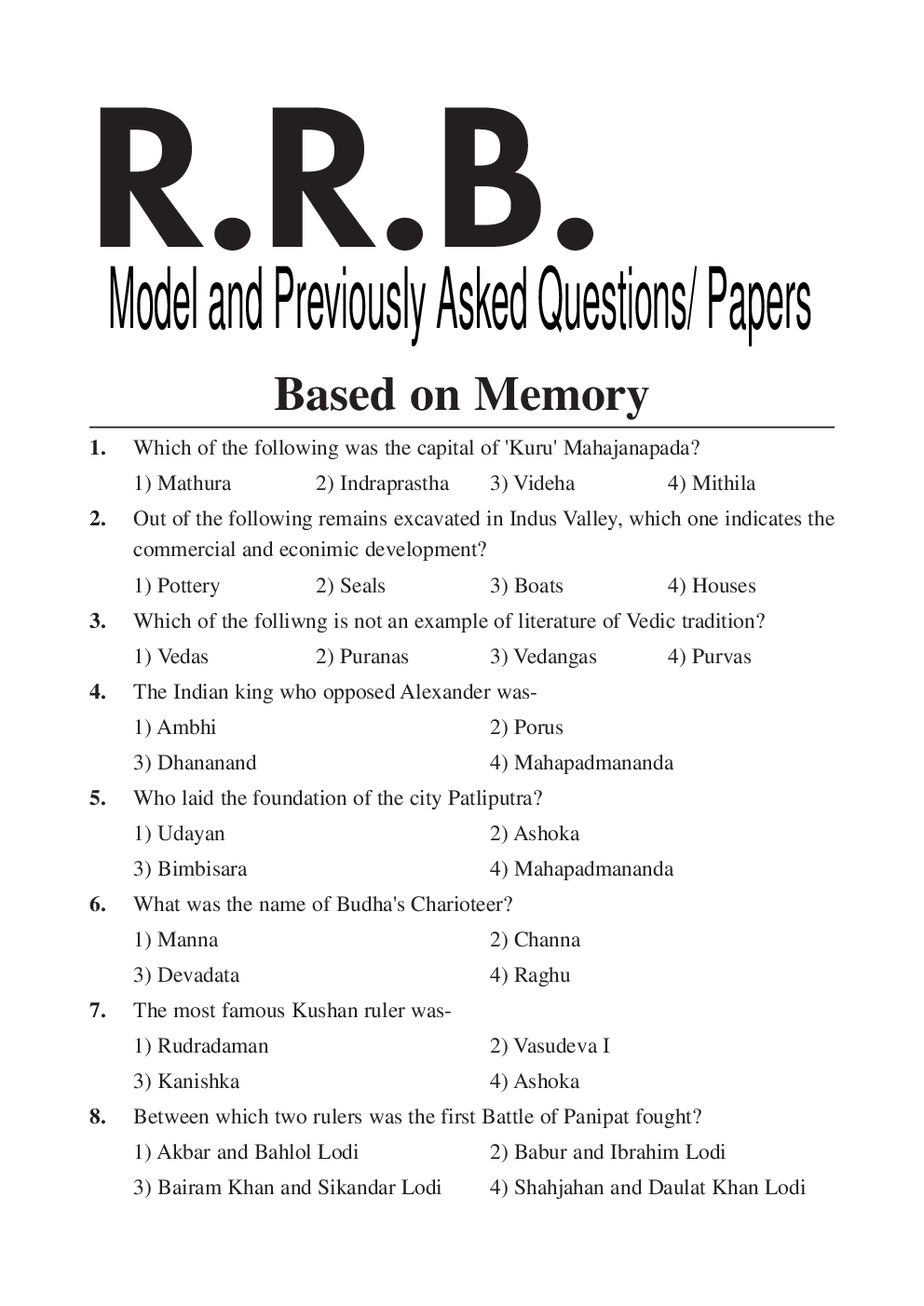 RRB Model Paper With Answer Paper-4 - Page 2