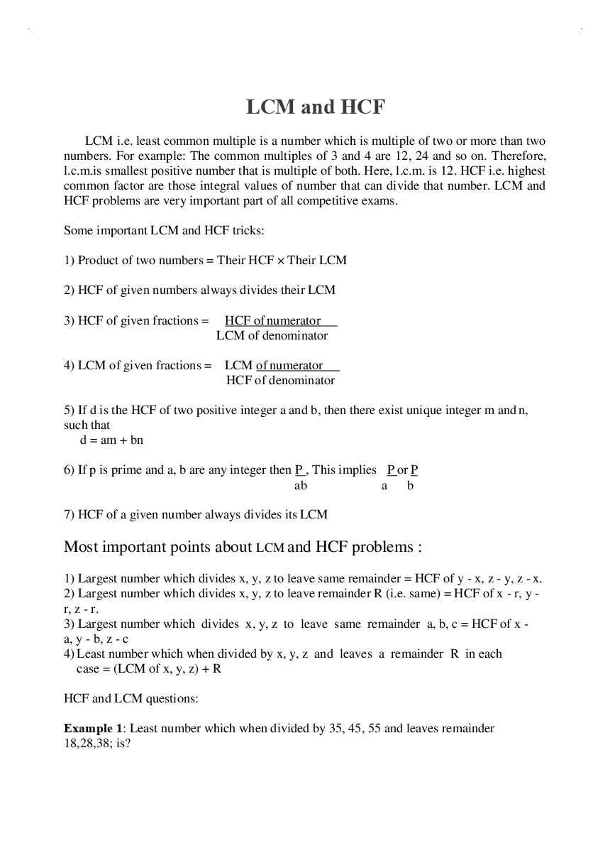 LCM And HCF Study Material - Page 3