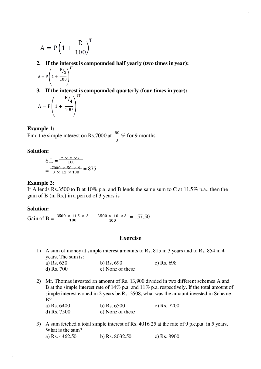 Simple Interest & Compound Interest Study Material - Page 5