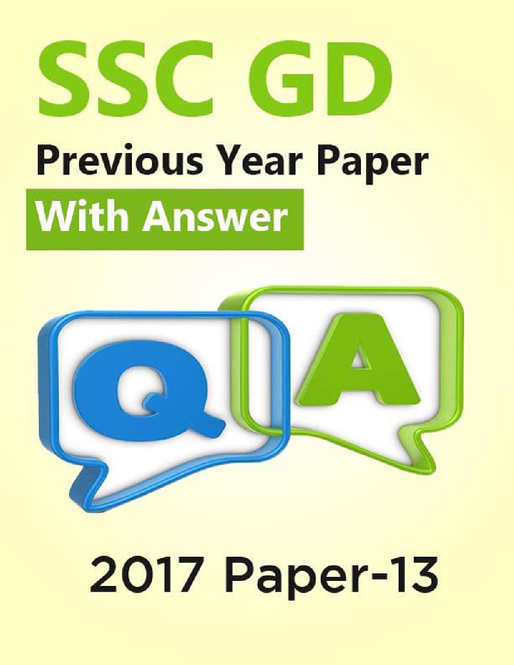 SSC GD Previous Year Paper With Answer 2017 Paper-13 - Page 1