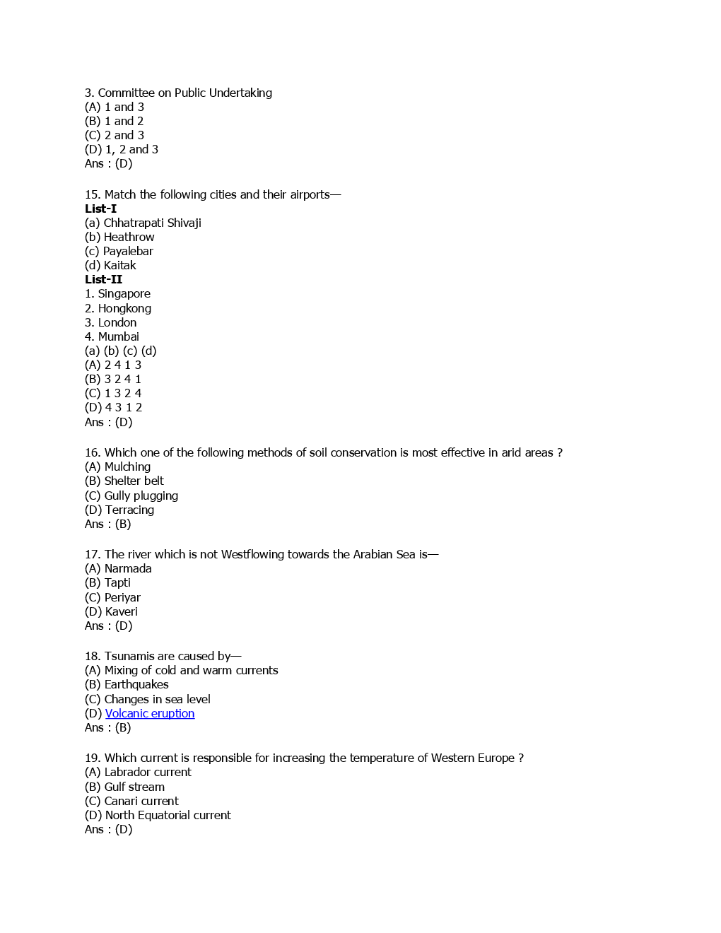 SSC SI (General Awareness) Solved Paper 2008 - Page 4