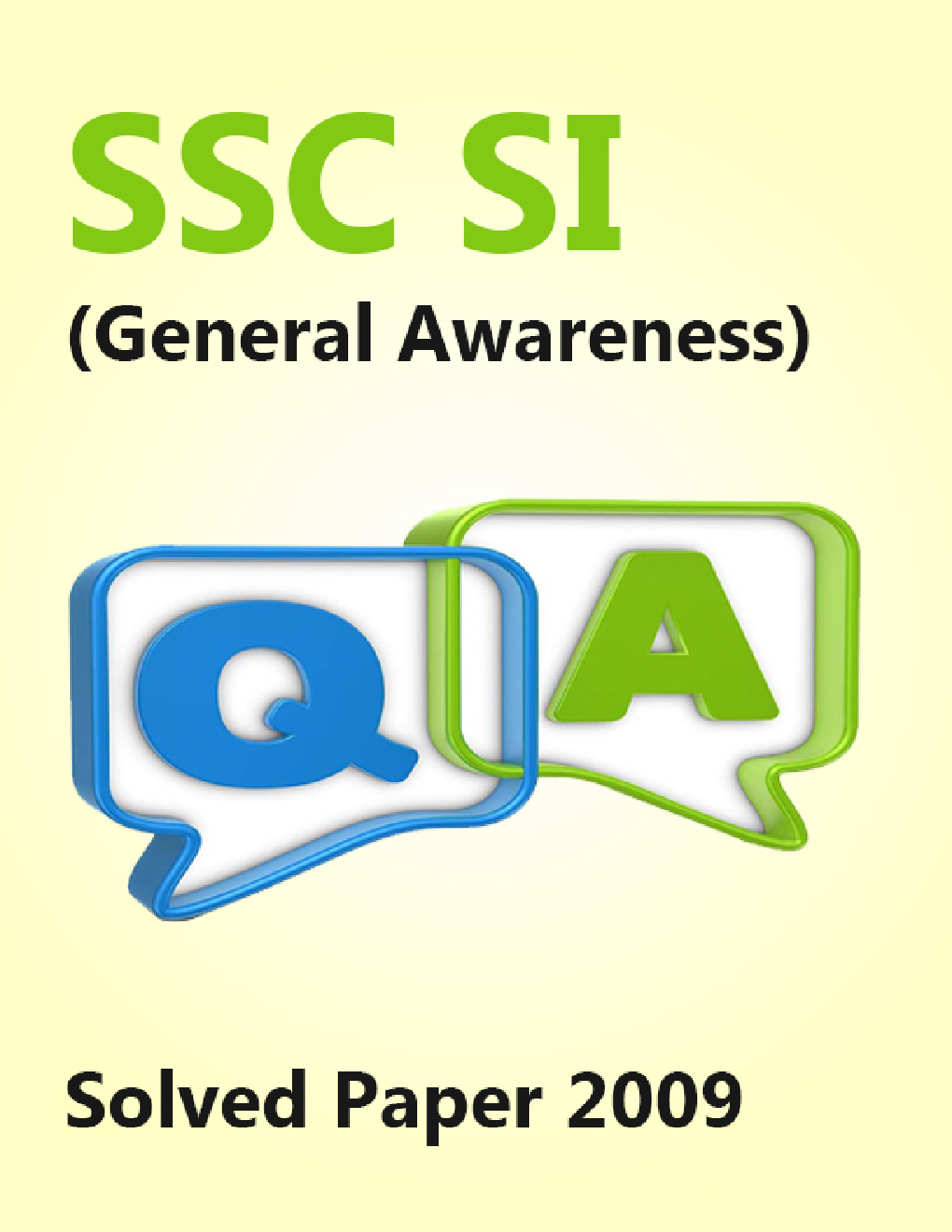 SSC SI (General Awareness) Solved Paper 2009 - Page 1