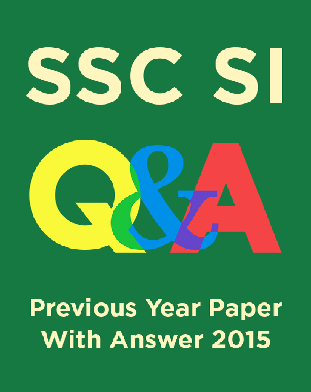 SSC SI Previous Year Paper With Answer 2015 - Page 1