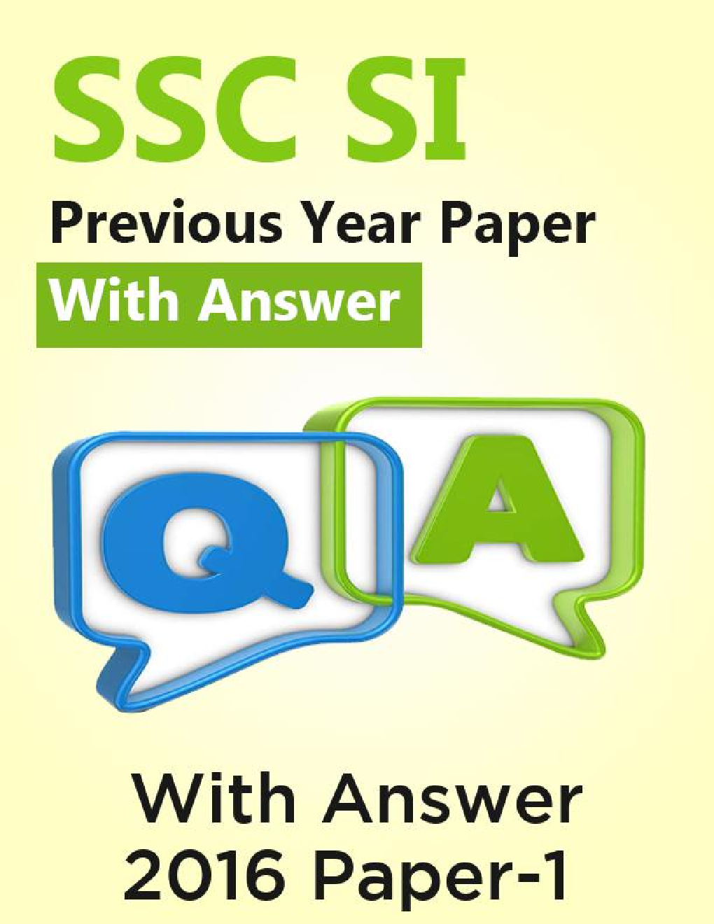 SSC SI Previous Year Paper With Answer 2016 Paper-1 - Page 1