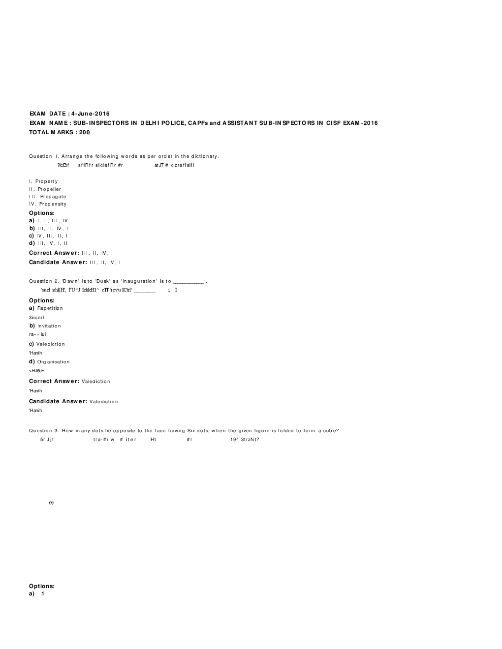 SSC SI Previous Year Paper With Answer 2016 Paper-1 - Page 2