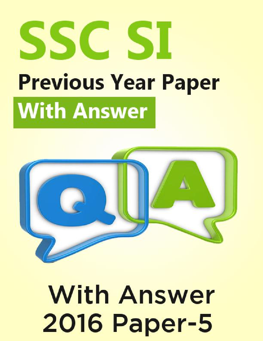 SSC SI Previous Year Paper With Answer 2016 Paper-5 - Page 1