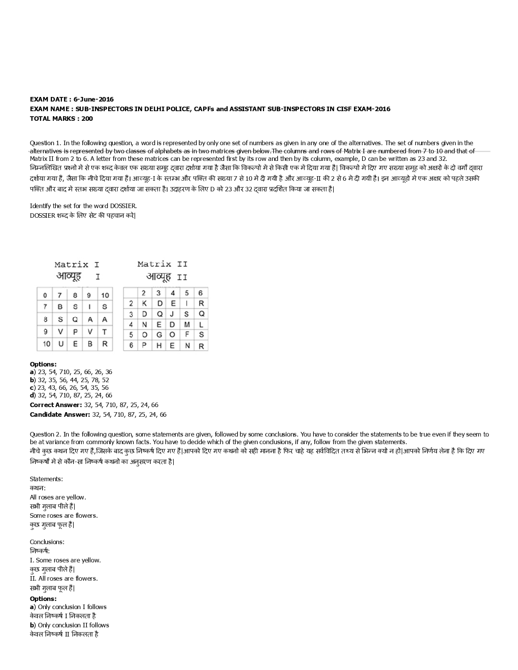 SSC SI Previous Year Paper With Answer 2016 Paper-9 - Page 2