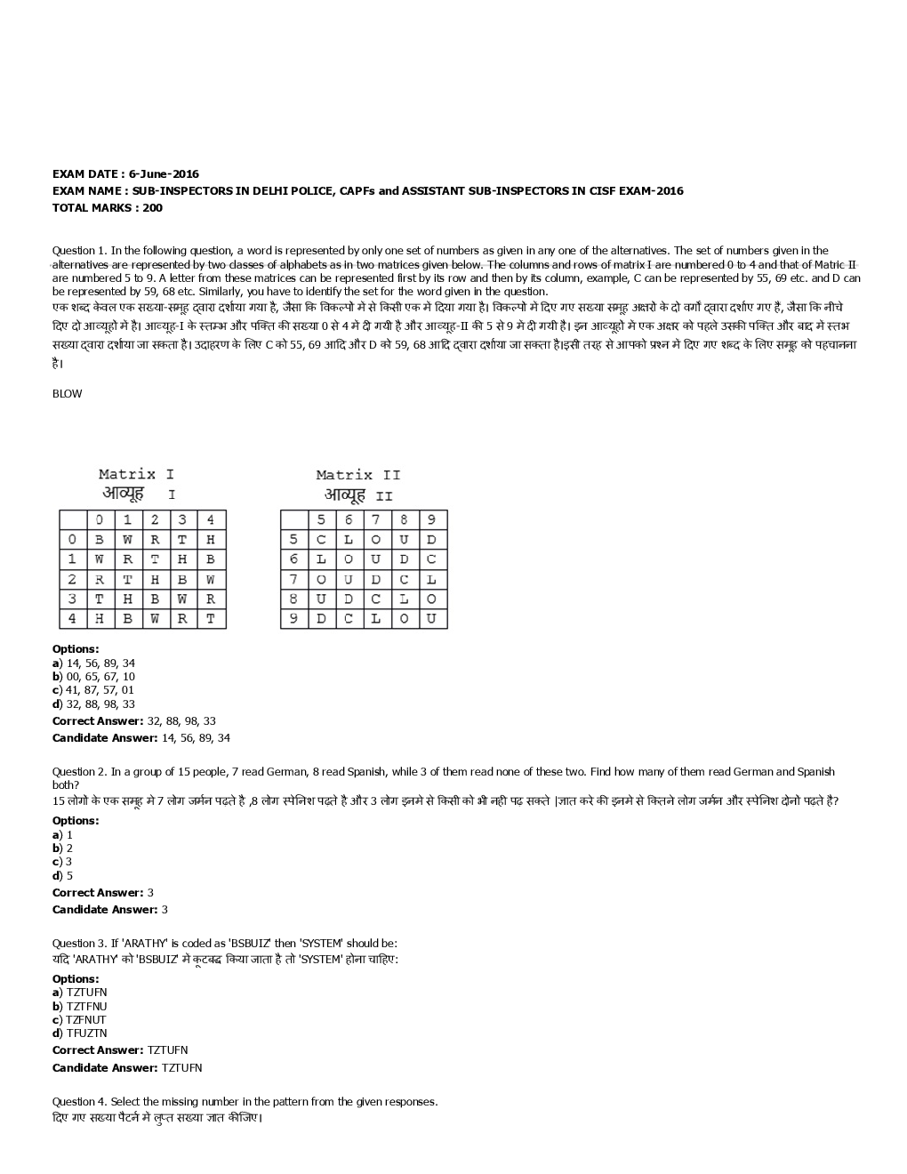 SSC SI Previous Year Paper With Answer 2016 Paper-13 - Page 2