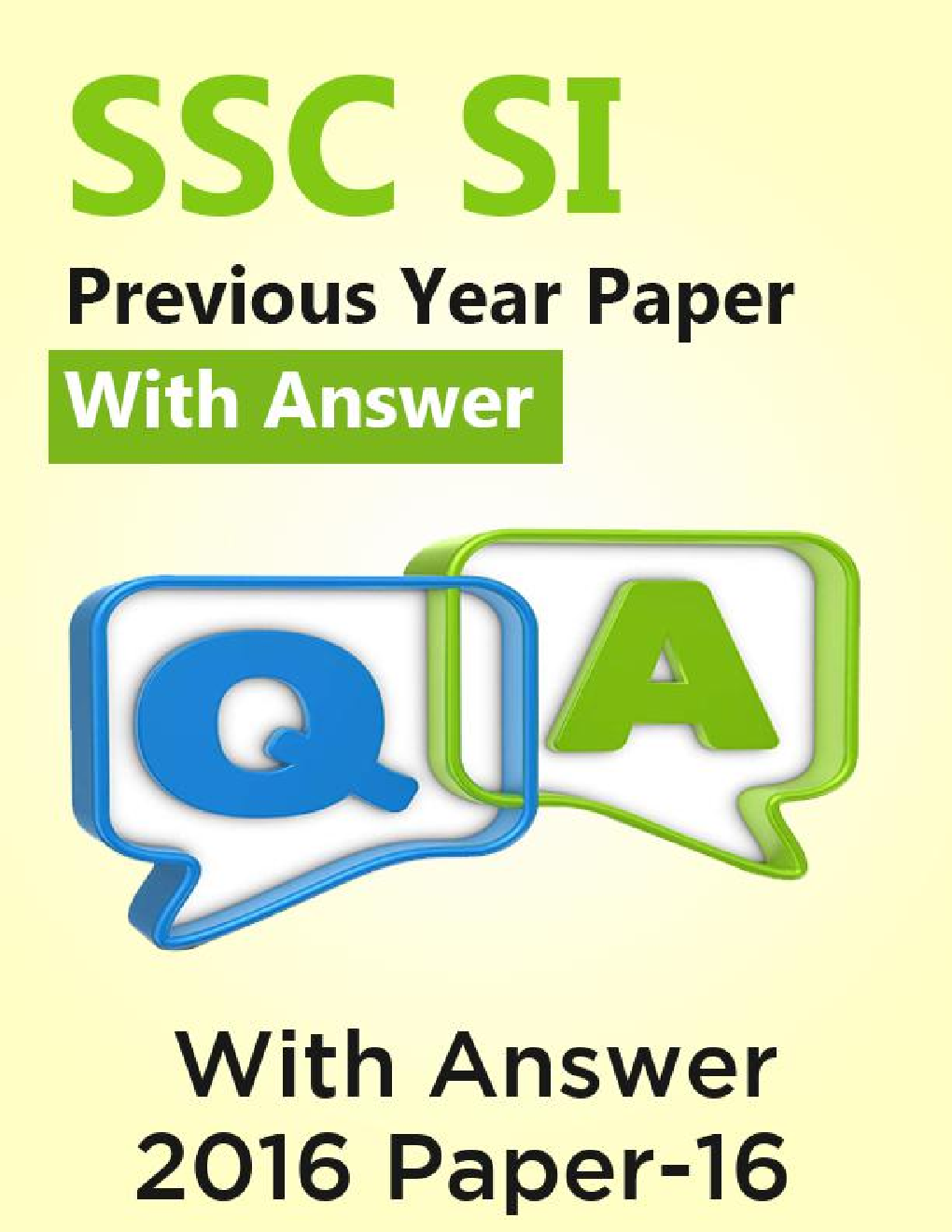 SSC SI Previous Year Paper With Answer 2016 Paper-16 - Page 1