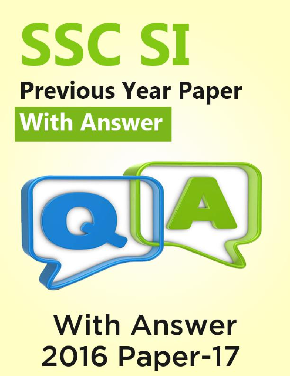 SSC SI Previous Year Paper With Answer 2016 Paper-17 - Page 1