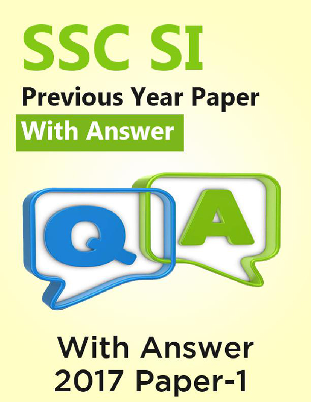 SSC SI Previous Year Paper With Answer 2017 Paper-1 - Page 1