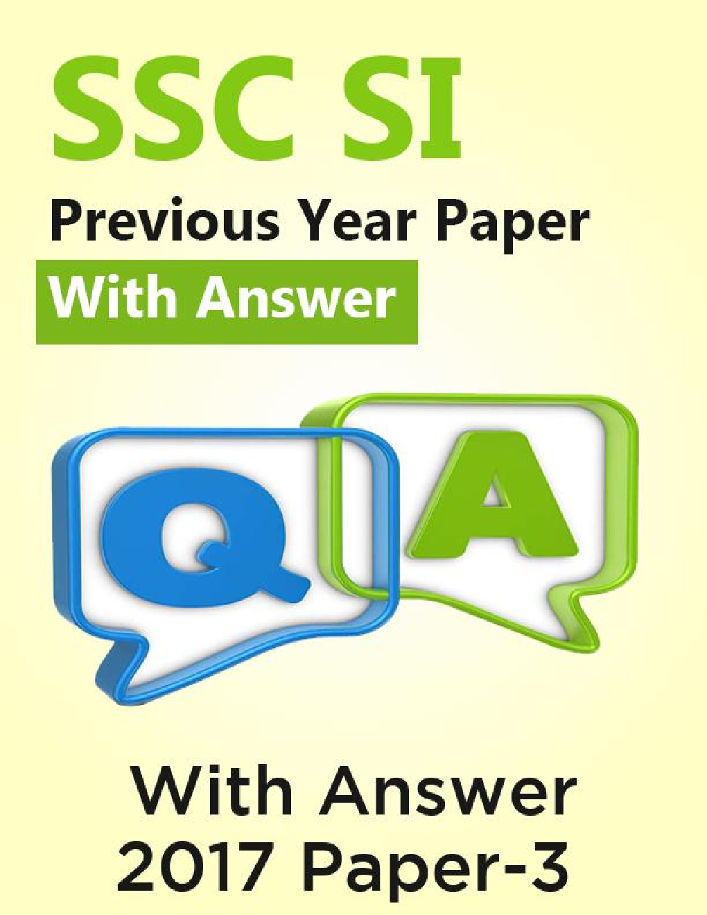 SSC SI Previous Year Paper With Answer 2017 Paper-3 - Page 1