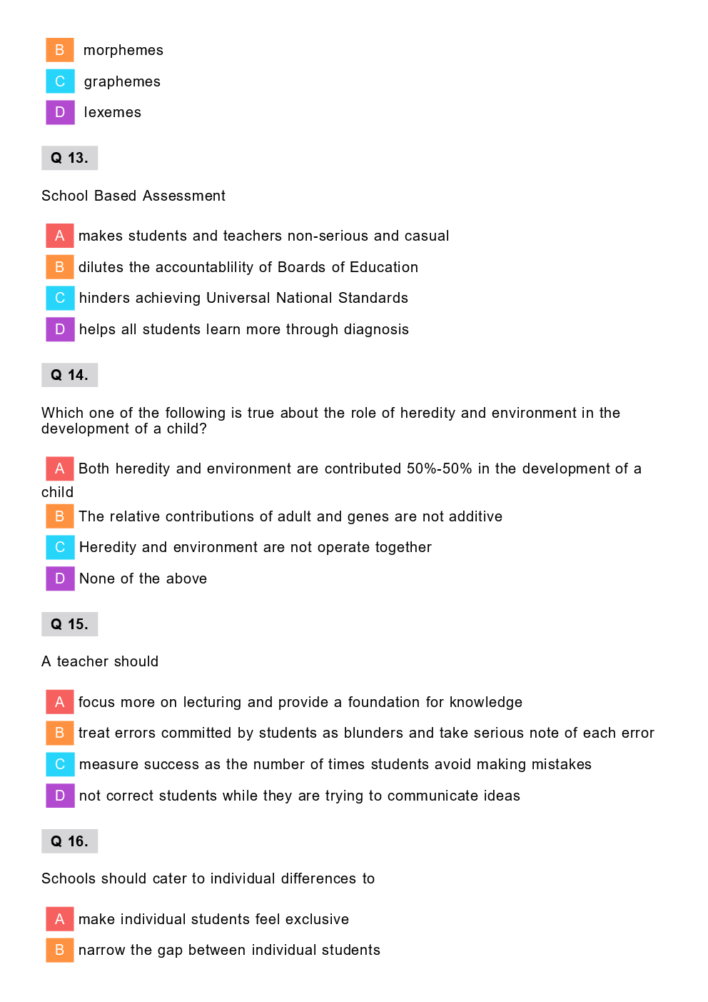 CTET Previous Year Paper With Answer Paper-1 2013 - Page 5