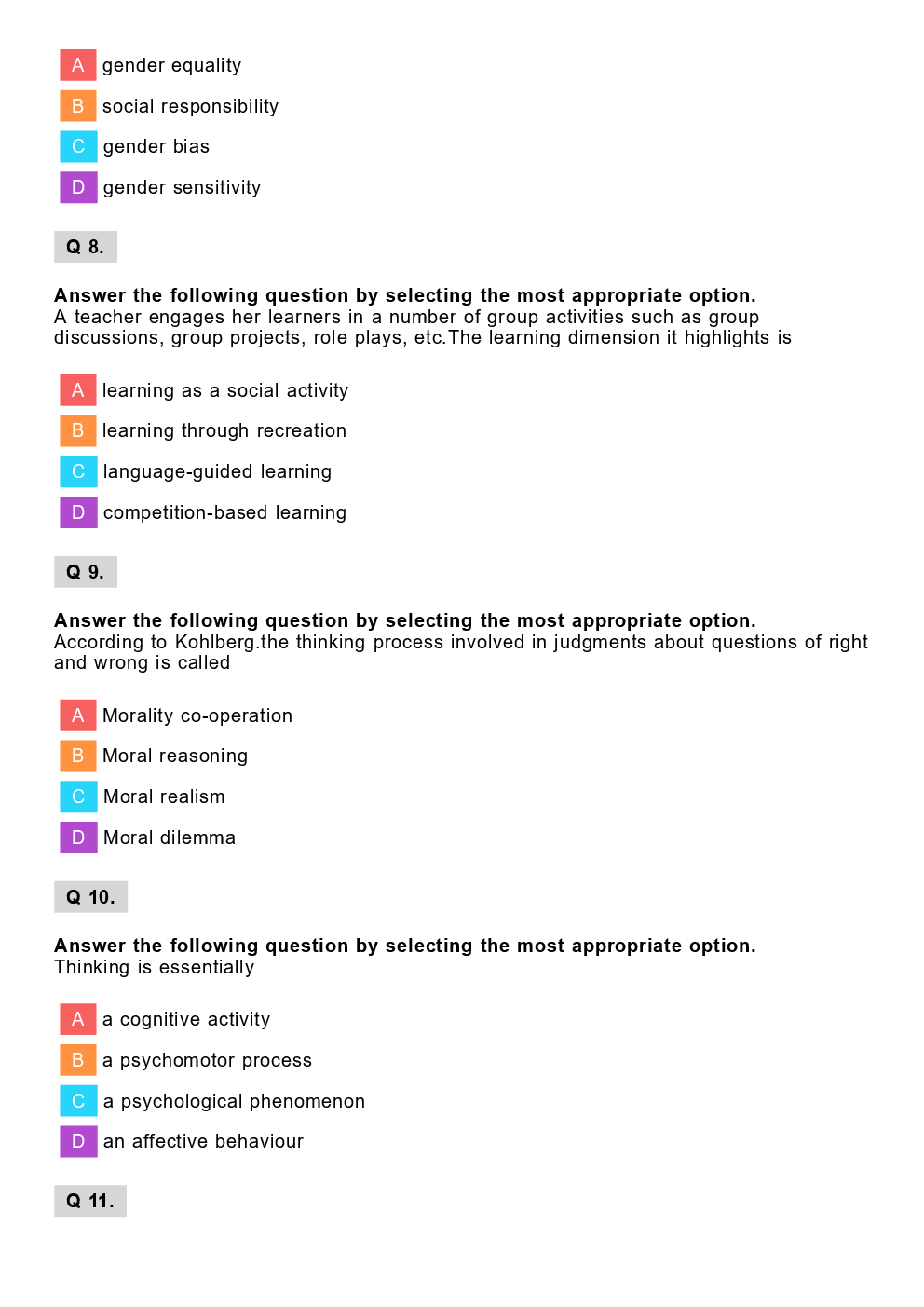 CTET Social Science Previous Year Paper With Answer Paper-2 2012 - Page 4
