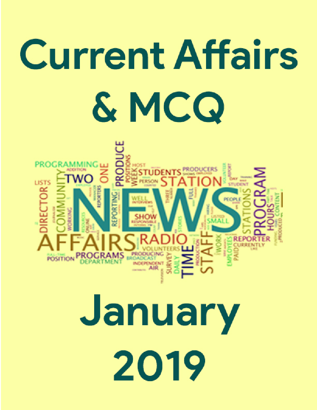 Current Affairs & MCQ January 2019 - Page 1