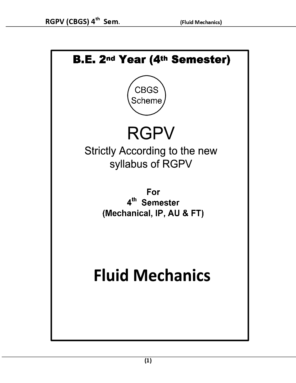 Fluid Mechanics For RGPV BE 4th Sem Mechanical Engineering - Page 2