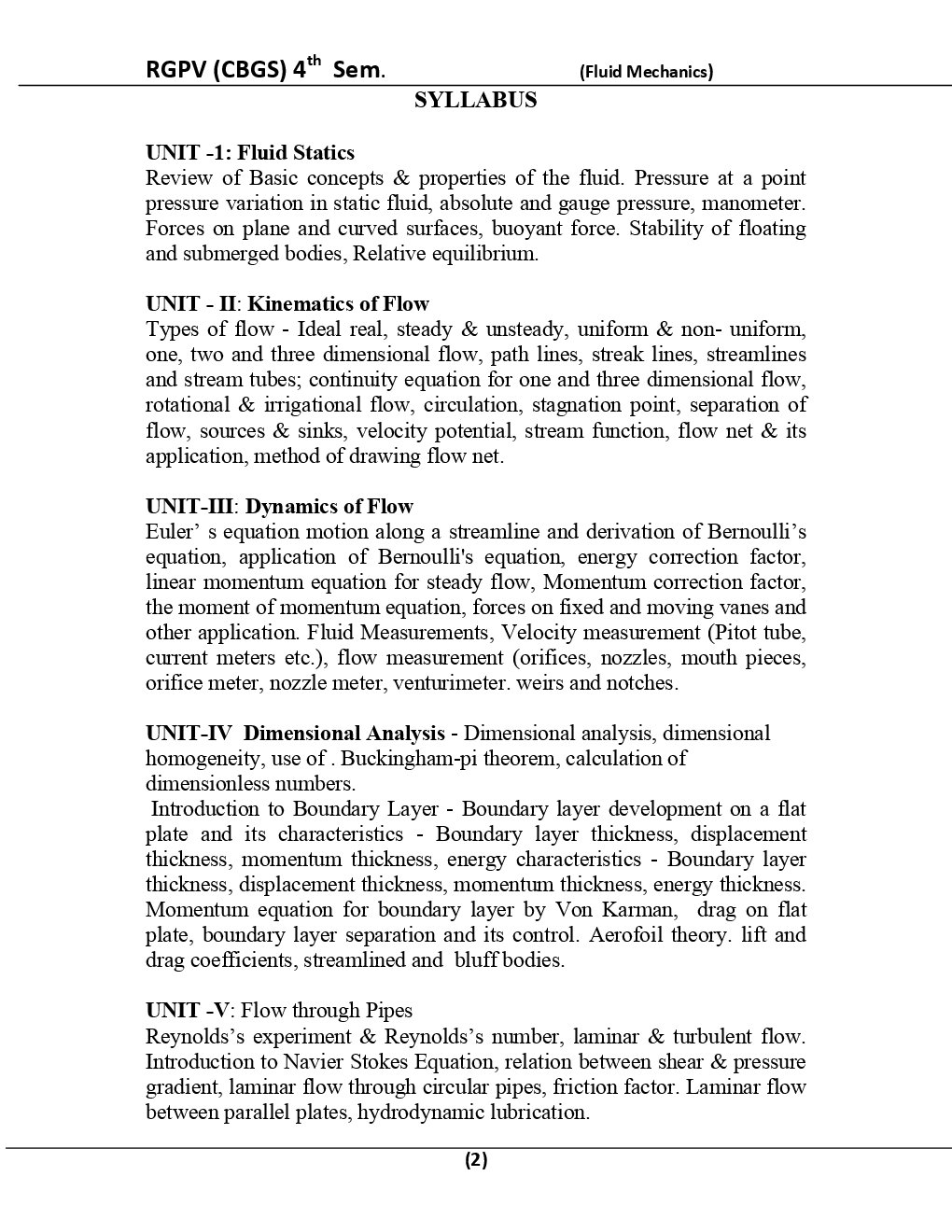 Fluid Mechanics For RGPV BE 4th Sem Mechanical Engineering - Page 3