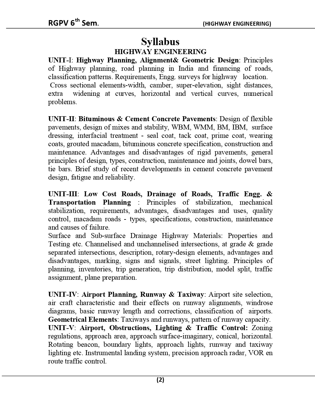 Highway Engineering For RGPV BE 6th Sem Civil Engineering - Page 3