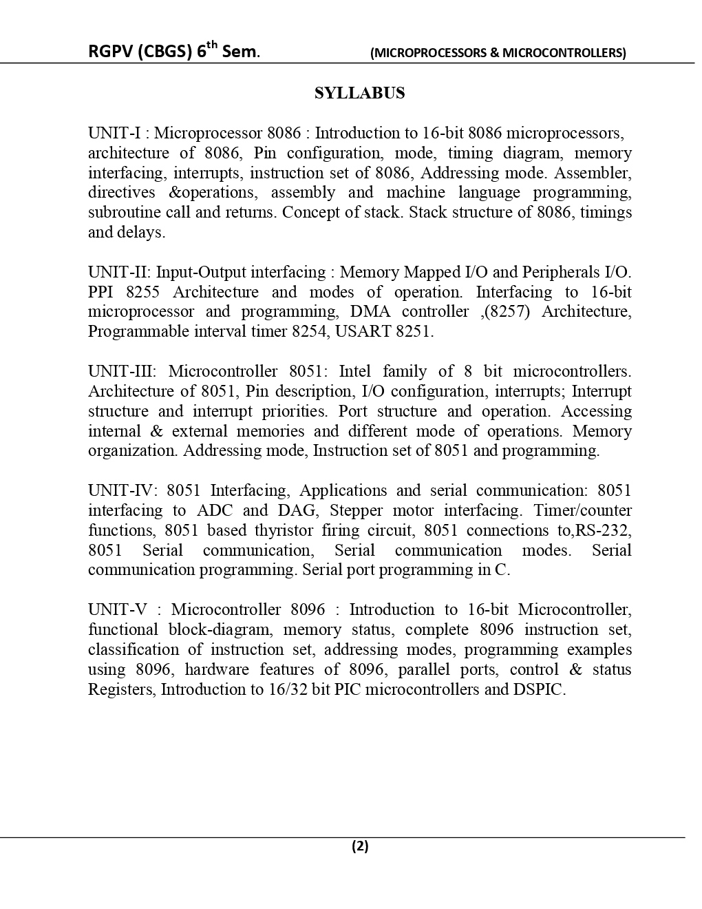 Microprocessors & Microcontrollers For RGPV BE 6th Sem Electrical & Electronics Engineering - Page 3