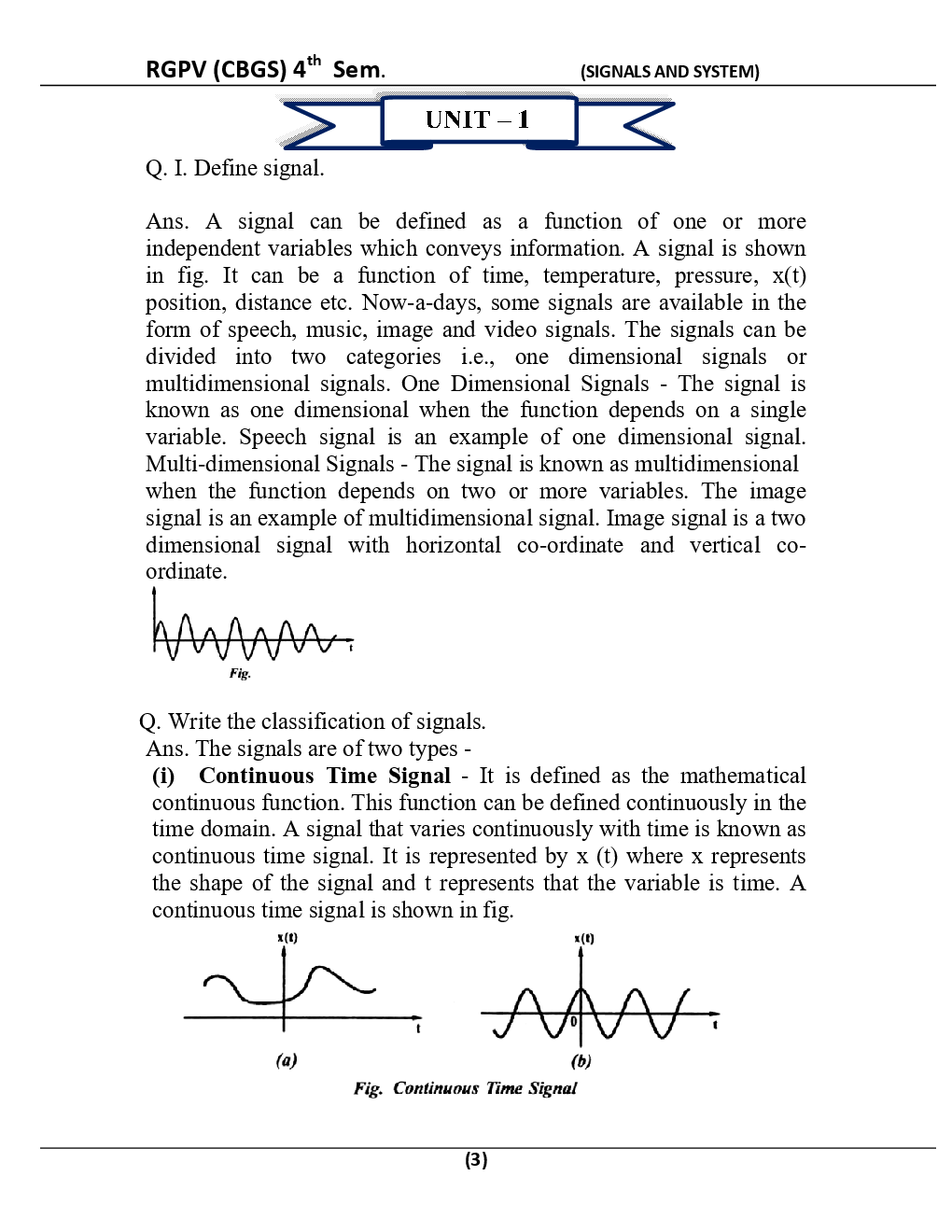 Signals And System For RGPV BE 4th Sem Electronics & Communication Engineering - Page 4