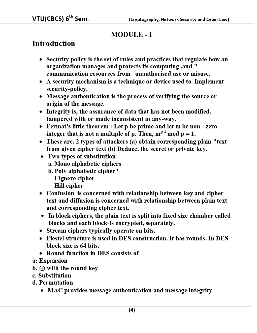 Cryptography,Network Security And Cyber Law For VTU BE 6th Sem Computer Science Engineering - Page 5
